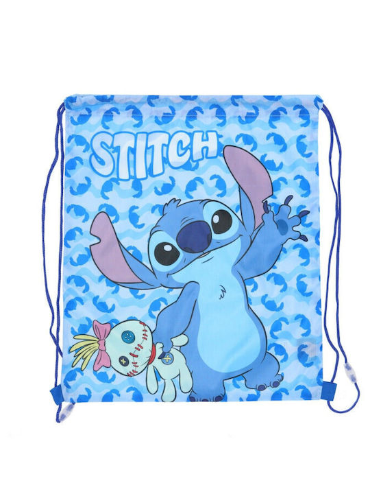 Disney Stitch Παιδική Τσάντα Πουγκί Μπλε 40x35εκ.
