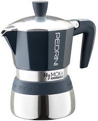 Pedrini Mymoka Induction Cafetieră Pentru Plită Espresso 3 Căni Albastră