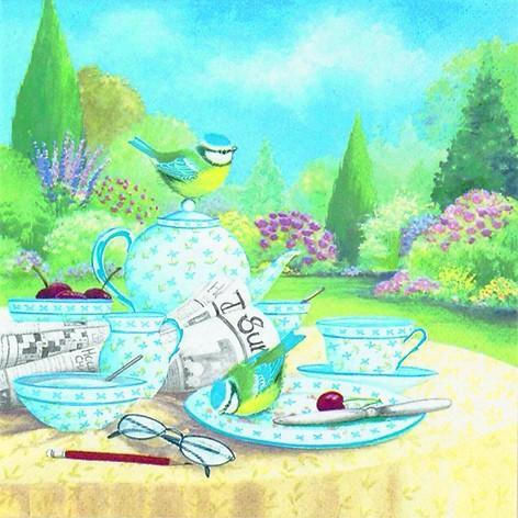 Party Napkins Blue Breakfast In The Garden 33x33cm