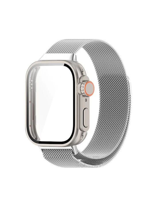 Миланска Каишка + 2 в 1 Калъф + Стъкло Huawei Watch Fit 3 Сребърен