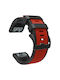 Silikon Tragbares Band Quickfit 22mm Garmin Rotes Schwarzes
