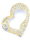 PS Silver Heart Charm Made of Gold Plated Silver with Zircon