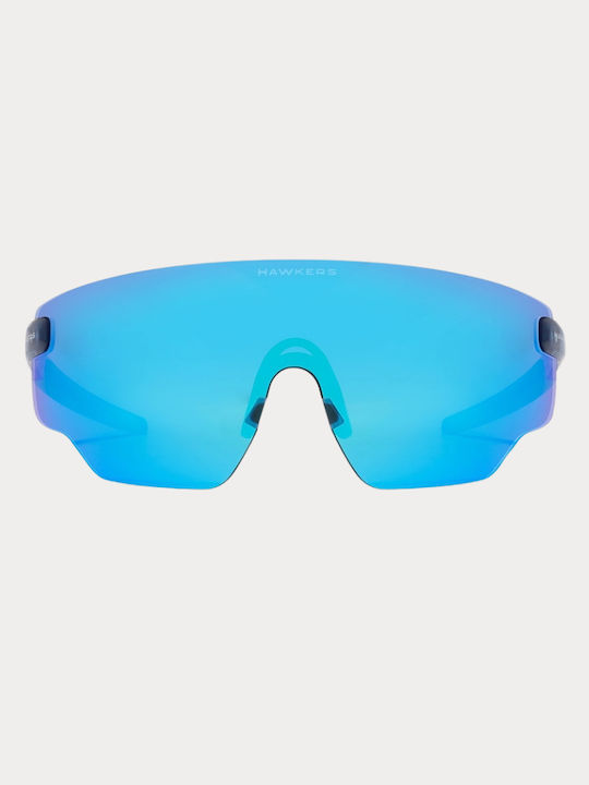 Hawkers Unisex Sunglasses with White Plastic Frame and Blue Mirror