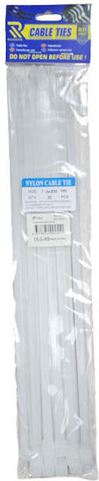 Pack of 20pcs White Plastic Cable Ties 350x7.6mm 0111751