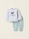 Kids Sweatpants Set Grey-mint 2pcs