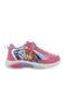 Παιδικά Sneakers Ανατομικά με Σκρατς & Φωτάκια Φούξια