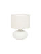 Ostaria Ceramic Table Lamp for Socket E27 with Beige Shade and White Base