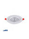 V-TAC Round Metallic Frame for Spot Built-in LED and Natural White Light White 22.5x22.5cm. 1pcs