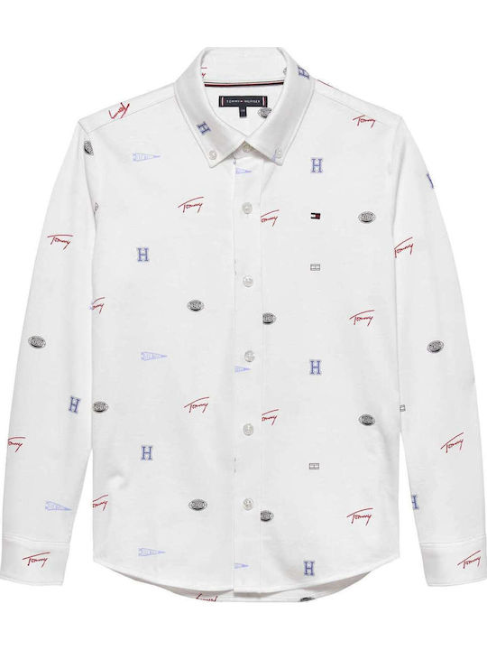 Kids Shirt Long Sleeve White Varsity