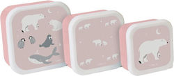 Saro Polar Bear Plastic Kids Food Container Set...