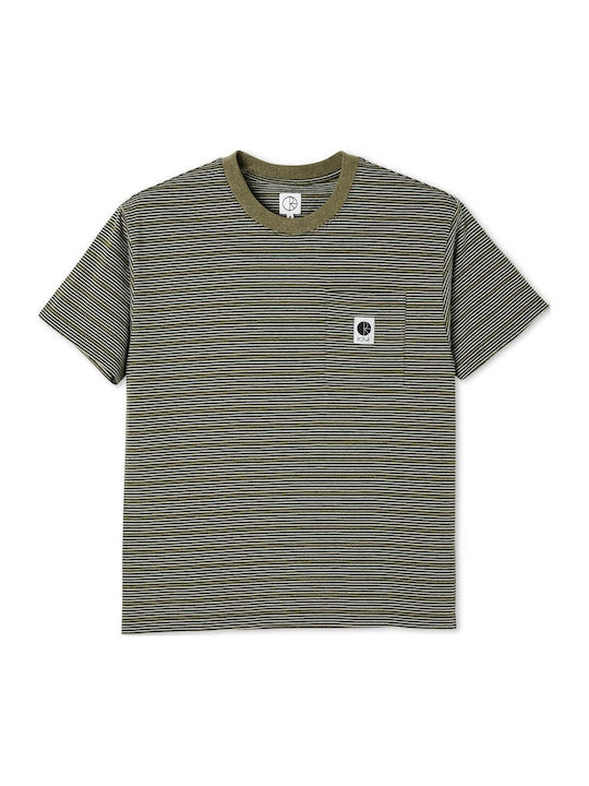 T-shirt Army Green POL-SP21-STRIPEPOCKETTEE-Army
