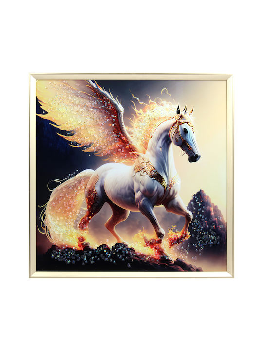 Wall Painting 60x60 with Frame Embossed Strass ...