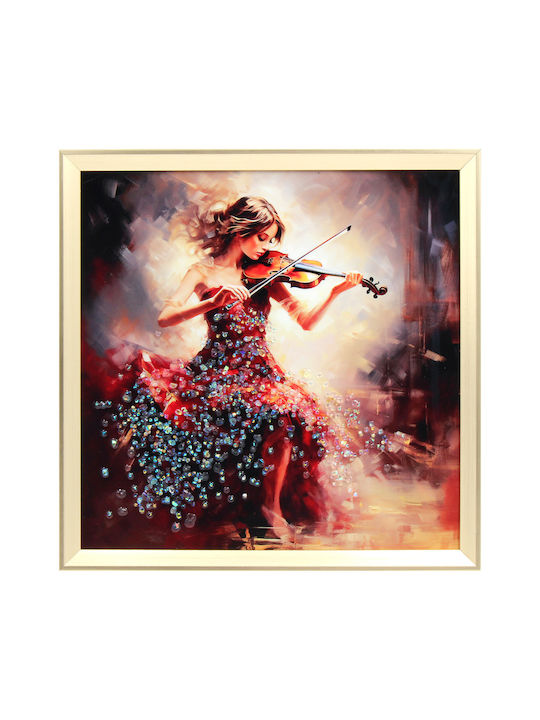 Wall Painting 40x40 with Frame Embossed Strass ...