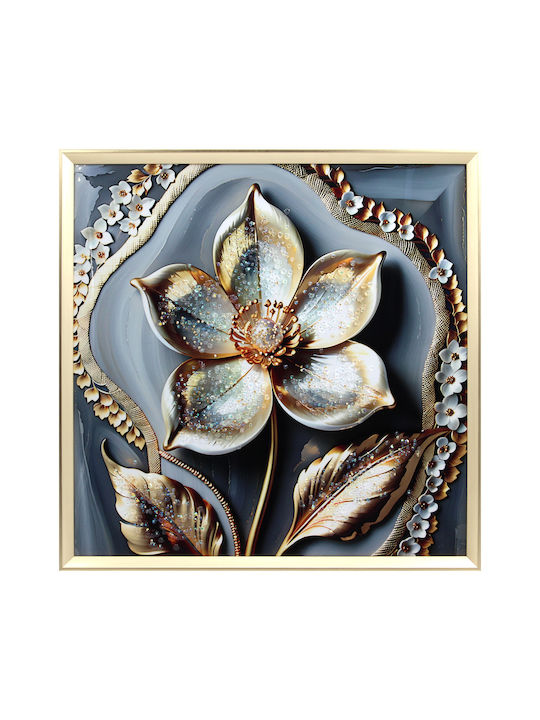 Wall Painting 60x60 with Frame Embossed Strass ...