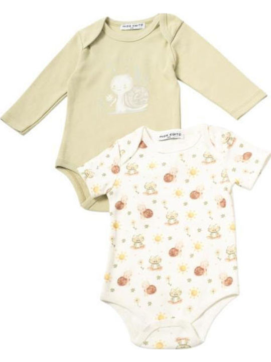 Hashtag Babystrampler Langärmliges Pistachio, Ecru