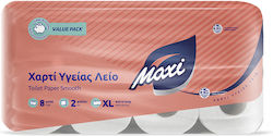 Maxi Тоалетна Хартия 8 Ролки 2 Пластове 8 Опаковки (142гр/Ролка)