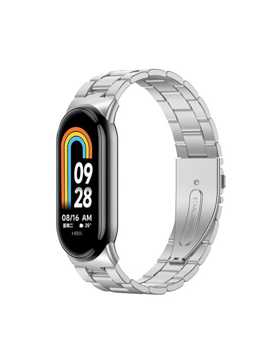 Браслет От Неръждаема Стомана Xiaomi Smart Band 10 9 8 Сребърен