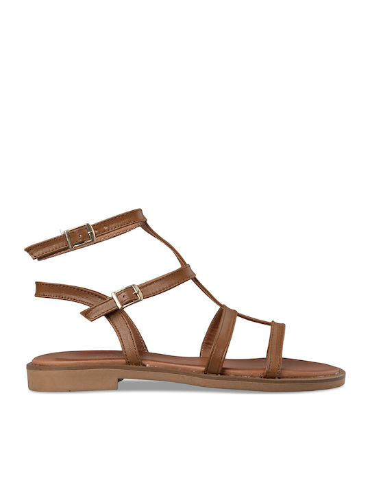 Women's Flat Sandals in Brown Color