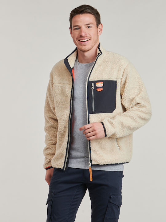 Polar Men's Fleece Cardigan Beige