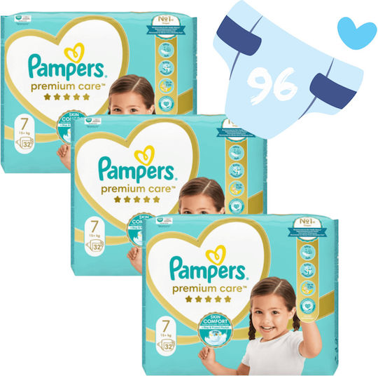 Pampers Tape Diapers Premium Care No. 7 for 15+kg 96pcs