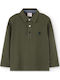 Kids' Polo Long Sleeve Green Pique