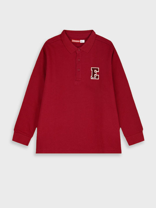 Παιδικό Polo Μακρυμάνικο Μπορντώ Polo Shirt