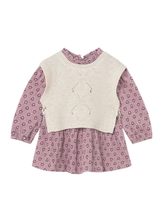 Mayoral Girls Dress Long Sleeve Set with Coat a...