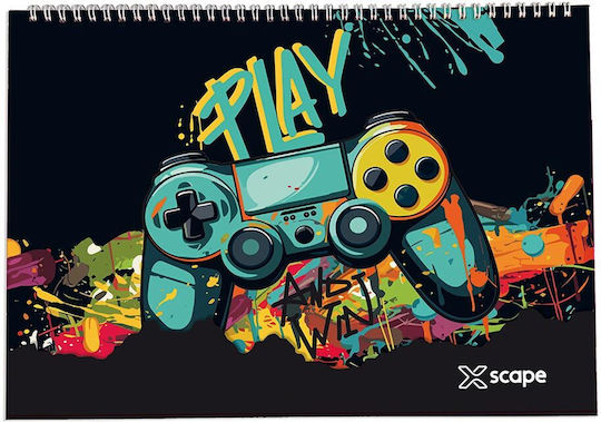 Μπλοκ Ζωγραφικής Graffiti Xscape Boy 23x33cm 30 Φύλλων Gaming 259182b