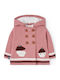 Kids Cardigan Knitted with Hood Pink