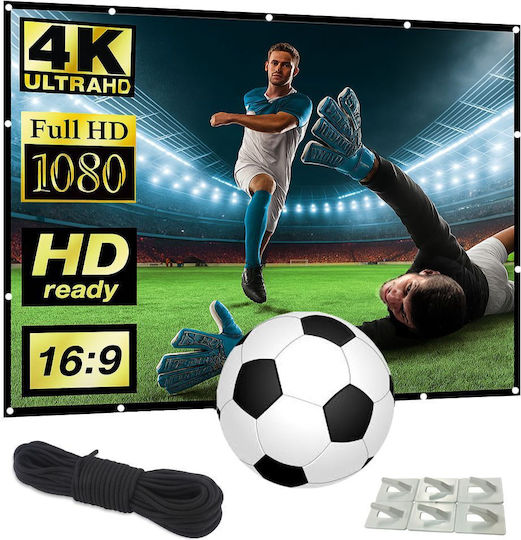 Ecran Proiecție Pliabil 100" Linomag Format 16:9 Ideal Pentru Proiecții Interioare Exterioare Portabil 4k Hd Instalare Rapidă Alb