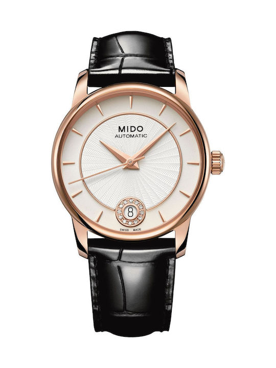 Mido Γυναικείο Ρολόι 33mm Αυτόματο με Μαύρο Μεταλλικό Μπρασελέ