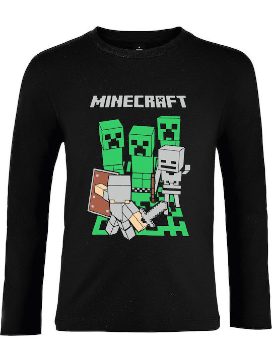 kirikoko Детска блуза Black Minecraft Battle