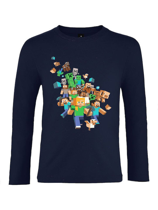 Kids' Shirt Long Sleeve French Navy Minecraft Gang 3821836 - Main Image