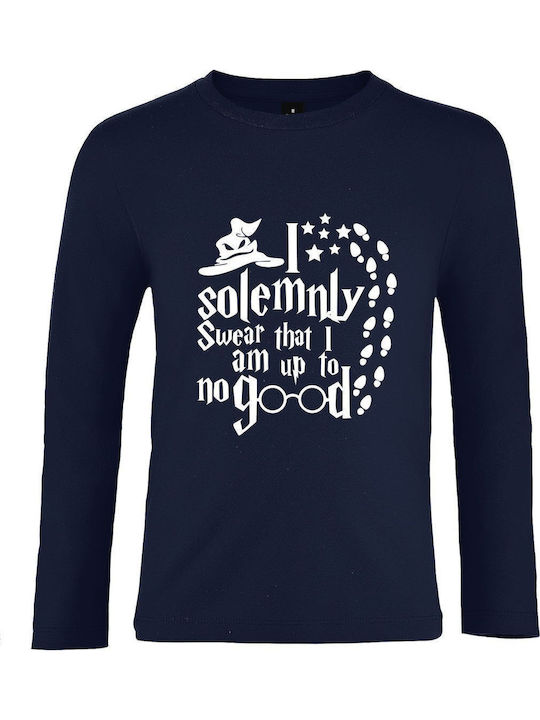 Kids' Shirt Long Sleeve French Navy Harry Potter I Solemnly Swear That I Am Up To No Good