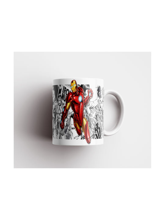 Weiße Keramik Tasse 330ml Ironman Dp4635