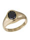 Herren Ring mit Zirkonia aus Gold 9K