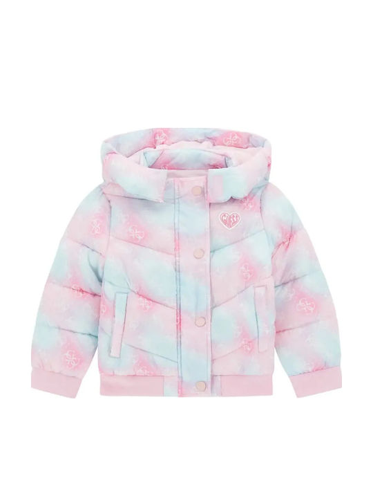 Kinder Freizeitjacke mit Kapuze Light blue-pink