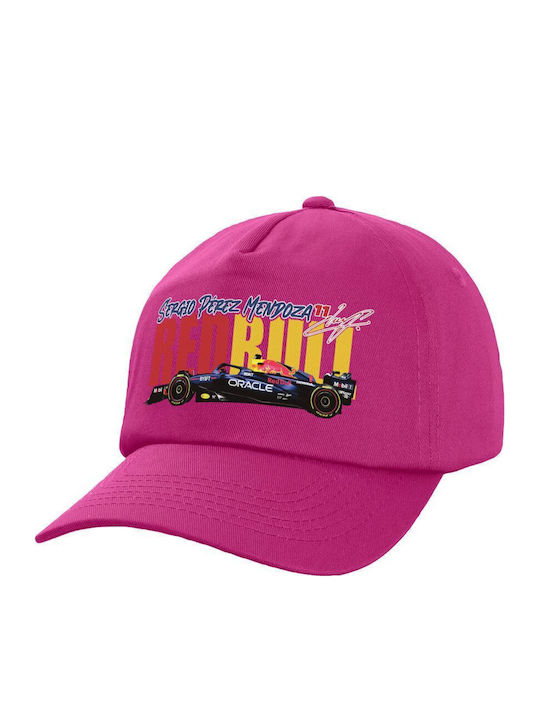 Koupakoupa Kids' Hat Jockey Fabric Sergio Perez - F1 Red Bull Racing Fuchsia
