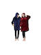 Set Hoodie Huggle Ultra Plush Hoodie Albastru Roșu Unisex 2 Bucăți Universal