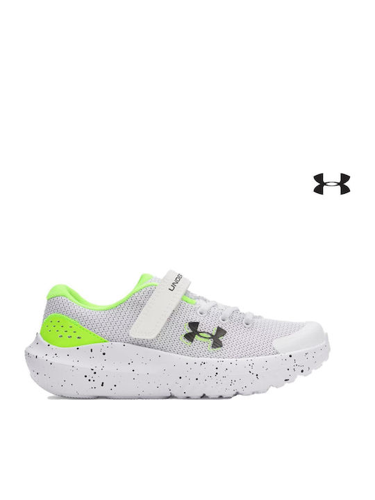 Ua Bps Surge 4 Ac Kids Sports Shoes Running with Hoop & Loop Closure Gray