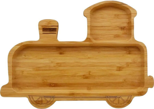 Queen Mother Feeding Set Train made of Bamboo with Non-Slip Base Orange 3pcs