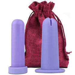 Menstrual Cup Applicator Linovit Medical Silicone Reusable Easy To Use Lubricant Compatible Compact Hygienic Design Purple