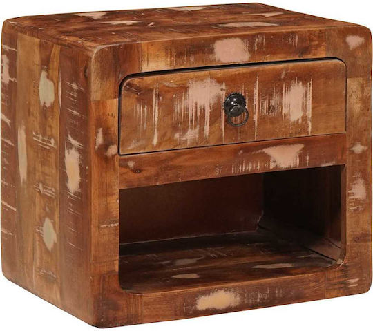 Κομοδίνο από Μασίφ Ξύλο Πολύχρωμο 40x30x36cm