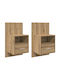 Nachttische Brown Oak 2Stück 48.5x32.5x80cm