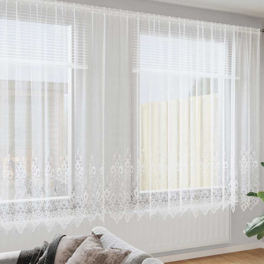 vidaXL Κουρτίνα Παραθύρου με Τρέσα Λευκή 400x200εκ.