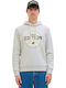 Sweatshirt with Hood White Melange