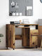 Computer Office Wooden Coffee with Metal Legs 91x50x77cm