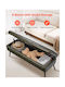 Vevor Bench Stool With Storage Space Upholstered with Artificial Leather Green