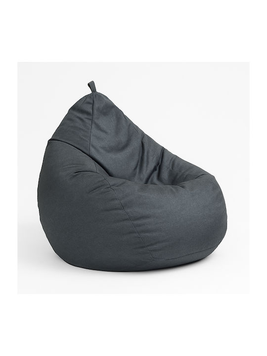 Bean Bag Chair Pear Waterproof Canvas Dark Gray...
