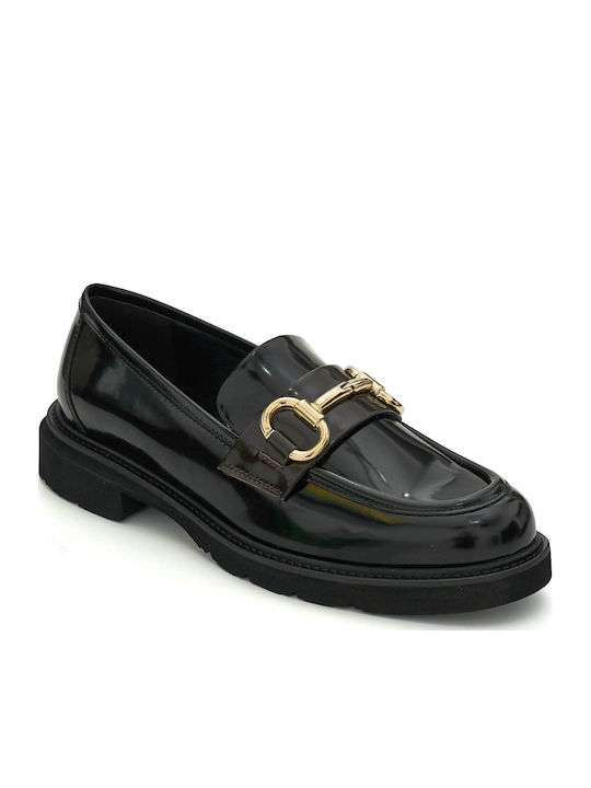 Δερμάτινα Γυναικεία Loafers σε Μαύρο Χρώμα